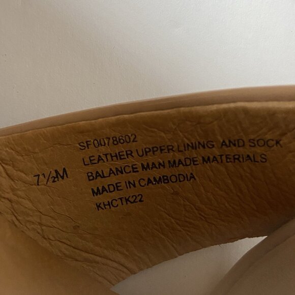 Sofft Gabella Wedge Sandals Sz 7.5 Beige Patent Leather Open Toe Ankle Strap - Picture 16 of 16